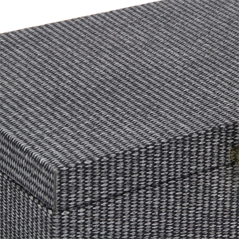 Pemberly Row Gray Woven Themed Rectangle Box Set of 2 with Gold Metal Base