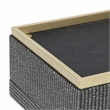 Pemberly Row Gray Woven Themed Rectangle Box Set of 2 with Gold Metal Base