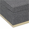 Pemberly Row Gray Woven Themed Rectangle Box Set of 2 with Gold Metal Base