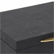 Pemberly Row Rectangular Gold Accented Box Set of 2 in Black Faux Shagreen