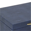 Pemberly Row Rectangular Gold Accented Box Set of 2 in Blue Faux Shagreen