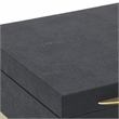 Pemberly Row Accent Box Set of 2 in Black Faux Shagreen with Gold Metal Base