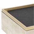 Pemberly Row Accent Box Set of 2 in Cream Faux Shagreen with Gold Metal Base