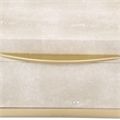 Pemberly Row Accent Box Set of 2 in Cream Faux Shagreen with Gold Metal Base
