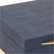 Pemberly Row Accent Box Set of 2 in Blue Faux Shagreen with Gold Metal Base