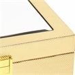 Pemberly Row Vinyl Woven Pattern Mirrored Box Set of 2 in Gold