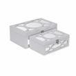 Pemberly Row Contemporary Set of 2 Overlayed Mirror White Keepsake Boxes