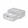 Pemberly Row Contemporary Set of 2 Overlayed Mirror White Keepsake Boxes