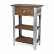 Pemberly Row Farmhouse Themed Wood and Galvanized Metal Side Table