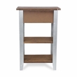 Pemberly Row Farmhouse Themed Wood and Galvanized Metal Side Table