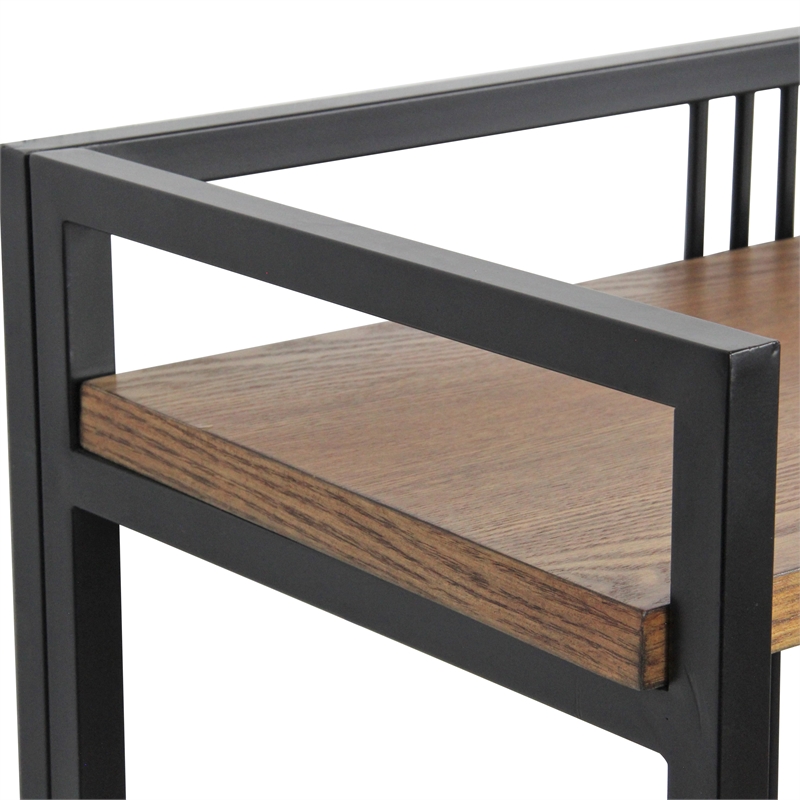 Pemberly Row Handmade Contemporary 3 Tier Metal Framed Wood Shelf