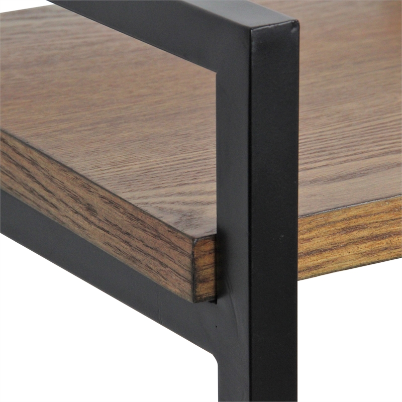 Pemberly Row Handmade Contemporary 3 Tier Metal Framed Wood Shelf