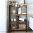 Pemberly Row Handmade Contemporary 4 Tier Metal Framed Wood Shelf