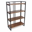 Pemberly Row Handmade Contemporary 4 Tier Metal Framed Wood Shelf