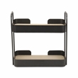 Pemberly Row Contemporary Two Tier Wood and Metal Table Organizer