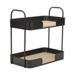Pemberly Row Contemporary Two Tier Wood and Metal Table Organizer