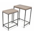 Pemberly Row Contemporary Set of 2 White Washed Nesting Tables