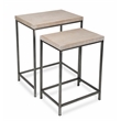 Pemberly Row Contemporary Set of 2 White Washed Nesting Tables