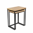 Pemberly Row Modern Set of 2 Rectangular Wood and Metal Side Tables