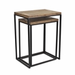 Pemberly Row 2 Piece Side Wood Top and Metal Frame Table Set