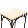 Pemberly Row Set of 2 Rattan Accented Wood and Metal Rectangle Side Tables