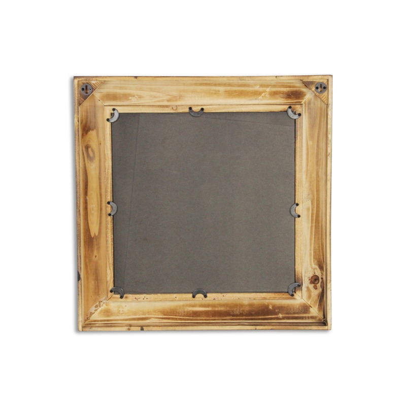 Pemberly Row Handmade Contemporary Square Wood Accent Mirror