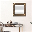 Pemberly Row Handmade Contemporary Square Wood Accent Mirror
