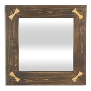 Pemberly Row Handmade Contemporary Square Wood Accent Mirror