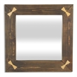 Pemberly Row Handmade Contemporary Square Wood Accent Mirror