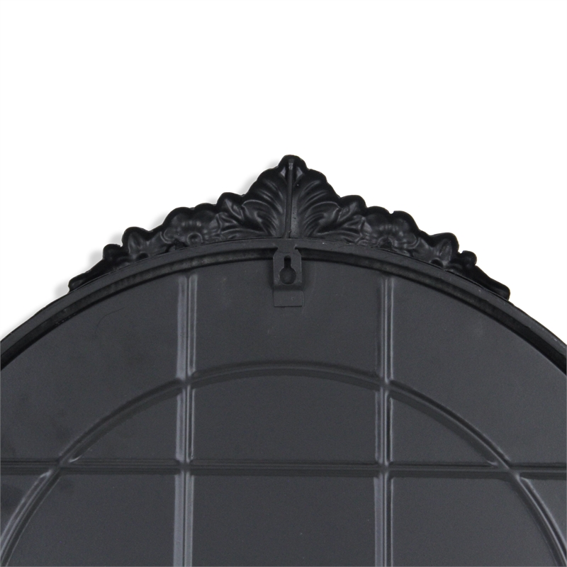 Pemberly Row Contemporary Victorian Black Wall Accent Mirror