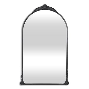 Pemberly Row Contemporary Victorian Black Wall Accent Mirror