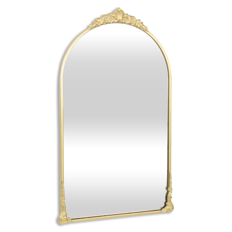Pemberly Row Handmade Contemporary Victorian Gold Wall Accent Mirror