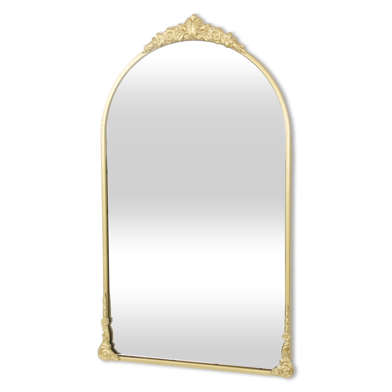 Pemberly Row Handmade Contemporary Victorian Gold Wall Accent Mirror