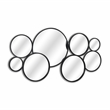 Pemberly Row Contemporary 36-Inch Multi Panel Round Wall Mirror in Black