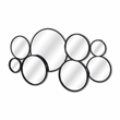 Pemberly Row Contemporary 36-Inch Multi Panel Round Wall Mirror in Black