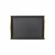 Pemberly Row Faux Croco Vinyl Tray Set with Gold Handles in Black
