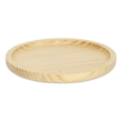 Pemberly Row Round Natural Bamboo Glossy Tray with Smooth Finish
