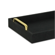 Pemberly Row Engineered Wood Linen Tray in Black with Gold Handles