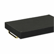 Pemberly Row Engineered Wood Linen Tray in Black with Gold Handles