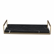 Pemberly Row Handcrafted Black Marble and Gold Metal Frame Tray