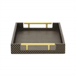 Pemberly Row Fish Scale Pattern Tray with Gold Handles in Black
