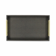 Pemberly Row Fish Scale Pattern Tray with Gold Handles in Black