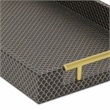 Pemberly Row Fish Scale Pattern Tray with Gold Handles in Black