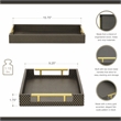 Pemberly Row Fish Scale Pattern Tray with Gold Handles in Black