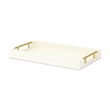 Pemberly Row Fish Scale Pattern Tray with Gold Handles in Champagne