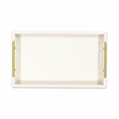 Pemberly Row Fish Scale Pattern Tray with Gold Handles in Champagne
