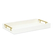 Pemberly Row Fish Scale Pattern Tray with Gold Handles in Champagne