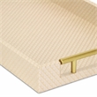 Pemberly Row Fish Scale Pattern Tray with Gold Handles in Gold