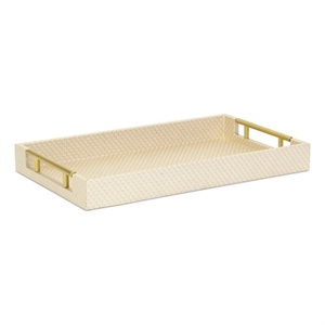 Pemberly Row Fish Scale Pattern Tray with Gold Handles in Gold