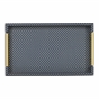Pemberly Row Fish Scale Pattern Tray with Gold Handles in Navy Blue